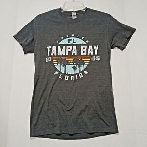 Gilden Gray T-Shirt Size SP With Cotton Blend Short Sleeves Tampla Bay Fl.